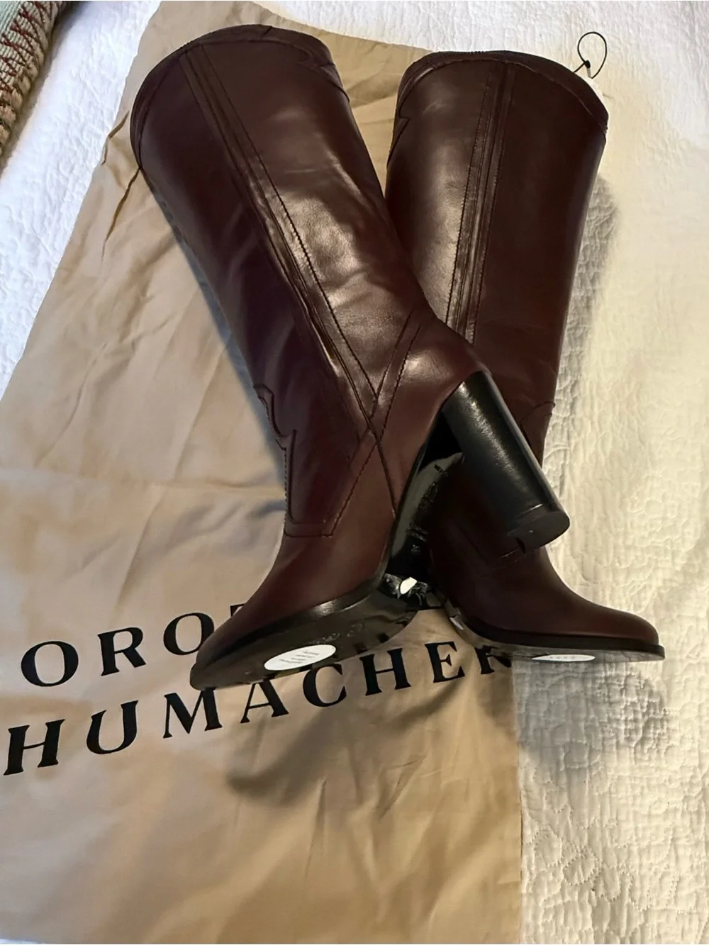Dorothee Schumacher NWOB Women's Over-the-Knee Leather Boots in dark deep Brown